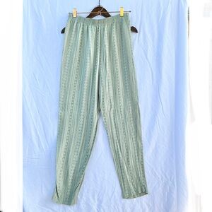 VINTAGE | BRIGGS NEW YORK FLORAL STRIPED SLOUCHY CRINKLE PANTS LARGE